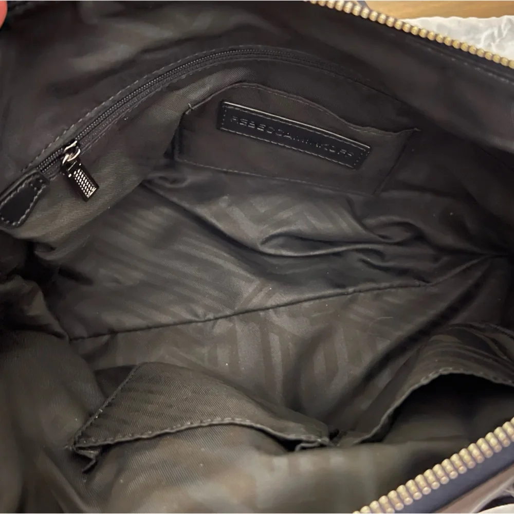 Rebecca Minkoff Navy Leather Satchel with Crossbody Strap